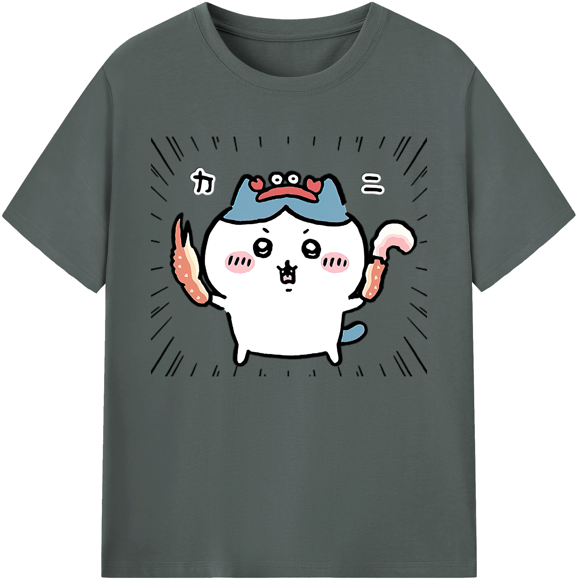 （画像用） ちいかわ ハチワレ Chii-kawa hachiware 綿100％ メンズ半袖Tシャツ｜肌触りやわらか＆通気性